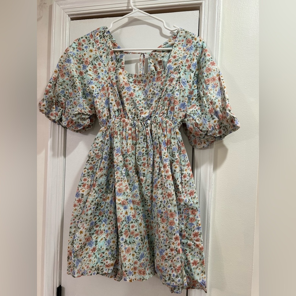 MARBLE Floral Kids Dress - Multicolor